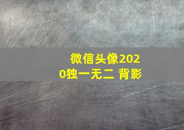 微信头像2020独一无二 背影